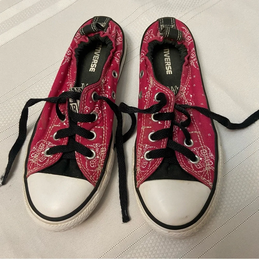 Converse Girls Pink All Star Laced Slip On Sneakers size 2
